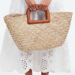 Elegant Tan Woven Tote Bag